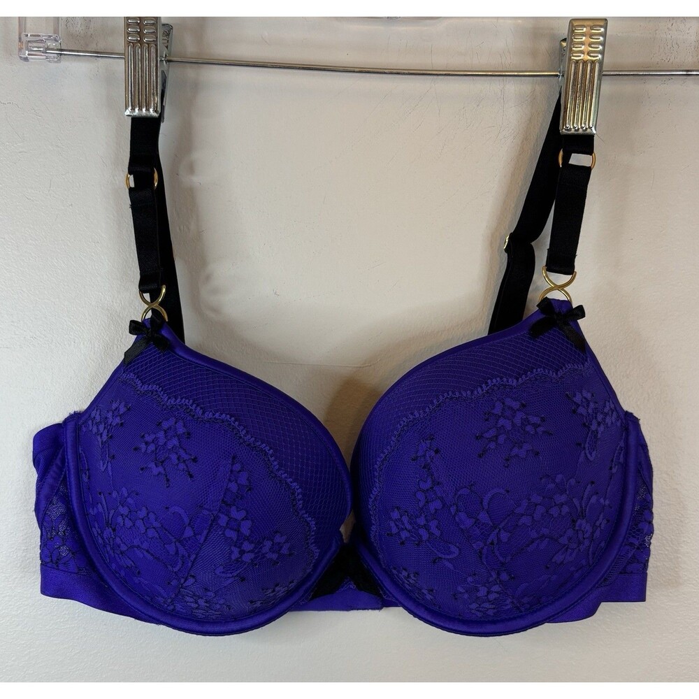 VICTORIA'S SECRET Very Sexy Push-Up Bra Vibrant Purple 34D Lace Padded Underwire